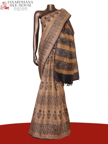 Pure Floral Tussar Silk Saree